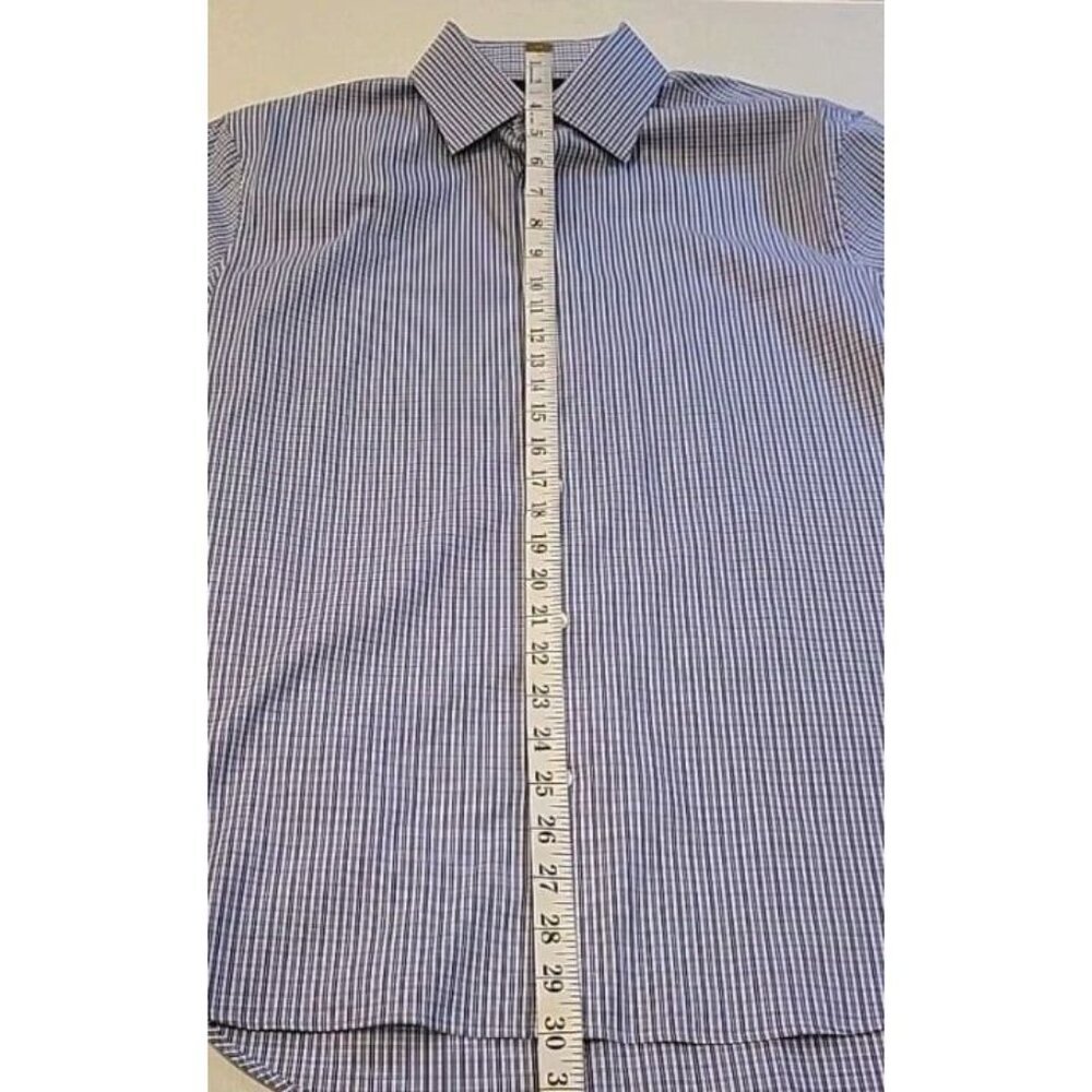 Bonobos Stretch Mens Standard Fit Blue White Check Dress Shirt Size 16‎ 32 EUC - Picture 3 of 8